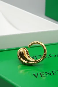 Bottega Veneta Yellow Gold Drop Rings