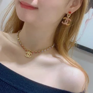 Chanel CC Logo Pendant Earrings