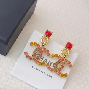 Chanel CC Logo Pendant Earrings