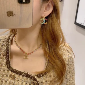 Chanel CC Logo Pendant Earrings