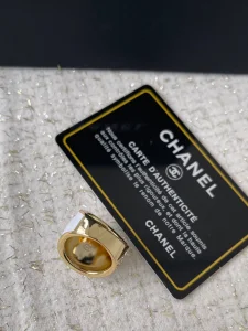 Chanel White Crystals CC Logo Rings