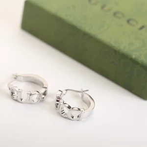 Gucci Logo Hoop Earrings