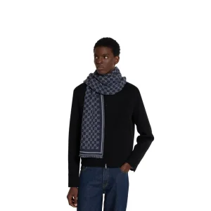 Gucci Blue GG Wool Scarf