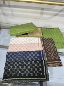 Gucci Brown GG Wool Scarf