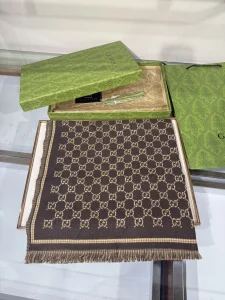 Gucci Brown GG Wool Scarf