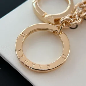 Chanel Crystal CC Heart Keychain