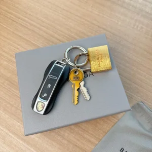 Balenciaga Padlock Keychain Keyring Gold