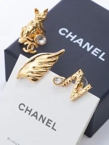 Chanel Gold Metal 3 Set Earrings