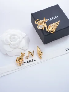 Chanel Gold Metal 3 Set Earrings
