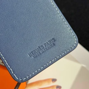 Hermes Horse MagSafe Card Holder Navy Blue