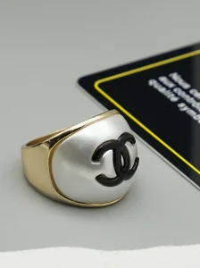 Chanel CC Log Pearls Resin Rings