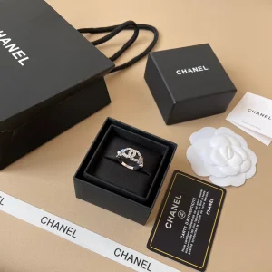 (image for) Chanel Crystal CC Logo Rings