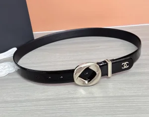 Chanel Black Calfskin Leather Belt 30MM