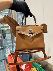 Hermes Rocking Horse Kelly Bag Brown
