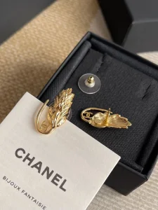 (image for) Chanel Gold Metal Wheat Earrings