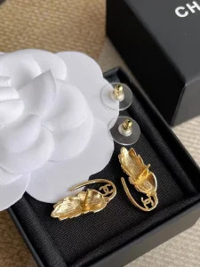 (image for) Chanel Gold Metal Wheat Earrings