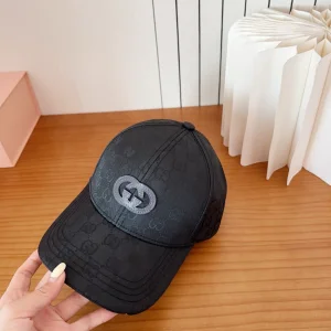 Gucci Black GG Nylon Baseball Cat Hat