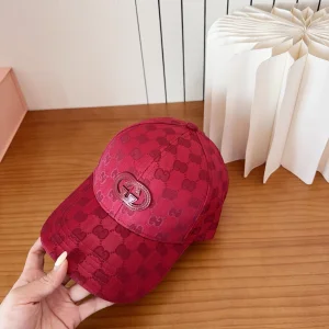 Gucci Red GG Nylon Baseball Cat Hat