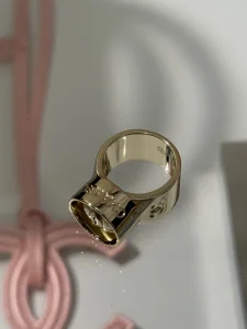 (image for) Chanel Gold Metal CC Logo Rings
