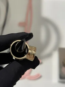 (image for) Chanel Gold Metal CC Logo Rings