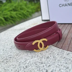 (image for) Chanel CC Logo Red Leather Belt 20MM