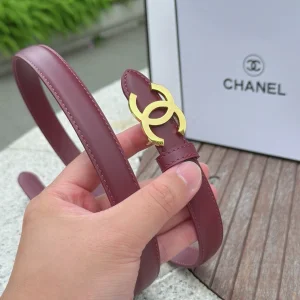 (image for) Chanel CC Logo Red Leather Belt 20MM