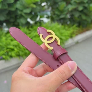 (image for) Chanel CC Logo Red Leather Belt 20MM
