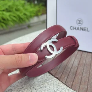 (image for) Chanel CC Logo Red Leather Belt 20MM