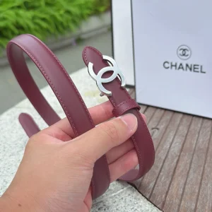 (image for) Chanel CC Logo Red Leather Belt 20MM