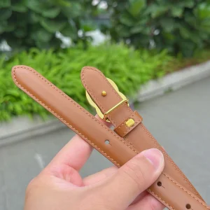 (image for) Chanel CC Logo Tan Leather Belt 20MM