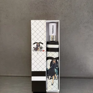 (image for) Chanel CC Logo Coco Umbrella Black White