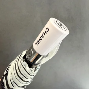 (image for) Chanel CC Logo Coco Umbrella Black White