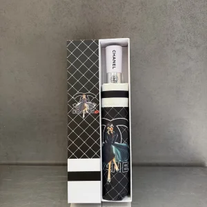 (image for) Chanel CC Logo Coco Umbrella Black White