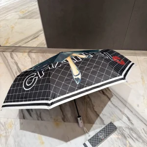 (image for) Chanel CC Logo Coco Umbrella Black White