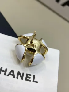 (image for) Chanel CC White Flower Earrings