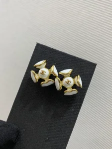 (image for) Chanel CC White Flower Earrings