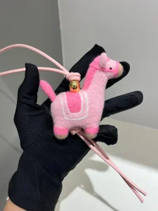 (image for) Charms Loewe Wool Horse Bag Charm Pink