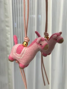 (image for) Charms Loewe Wool Horse Bag Charm Pink