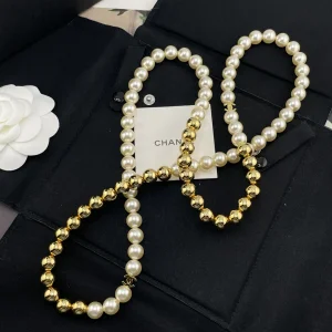 (image for) Chanel CC Logo Pearls Necklaces