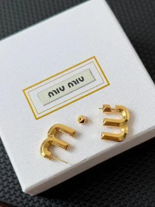 (image for) Miu Miu Logo Metal Stud Earrings