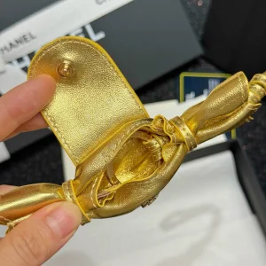(image for) Chanel Mini Candy Bag Charm Gold Lambskin