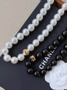 (image for) Chanel CC Pearls Choker Necklaces