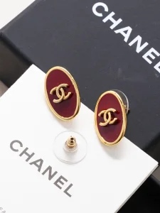 (image for) Chanel CC Logo Oval Earrings