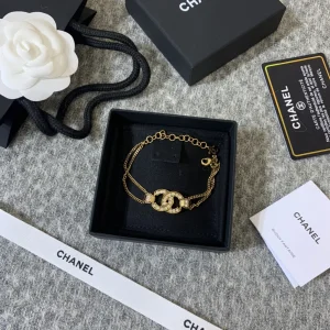 Luxury Womens Jewelry Chanel Crystals CC Logo Chain Bracelet A152PP120 AA145491