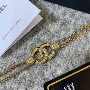 Luxury Womens Jewelry Chanel Crystals CC Logo Chain Bracelet A152PP120 AA145491