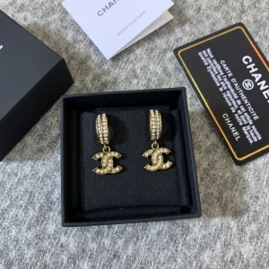 Luxury Womens Jewelry Chanel Crystals CC Logo Earrings A152PP120 AA145489