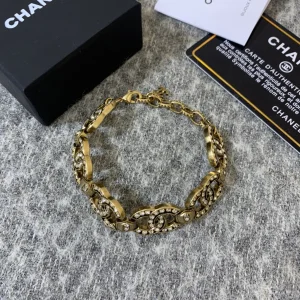 Chanel Multi Crystals CC Logo Link Bracelet 