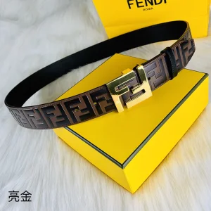 Fendi FF Logo Buckle Leather Belt 38MM 
