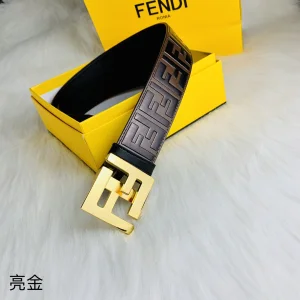 Luxury Mens Belts Fendi FF Logo Buckle Leather Belt 38MM A175PP240 AA146173