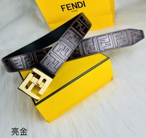 Luxury Mens Belts Fendi FF Logo Buckle Leather Belt 38MM A175PP240 AA146173